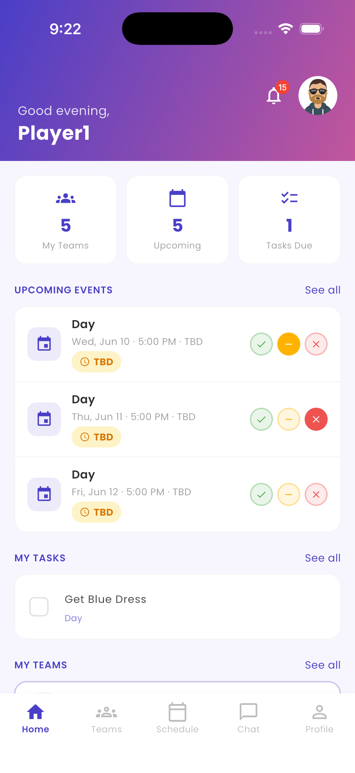 Home screen